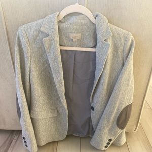 Ann Taylor Loft Blazer with Shoulder Pads, Grey, Size 4P